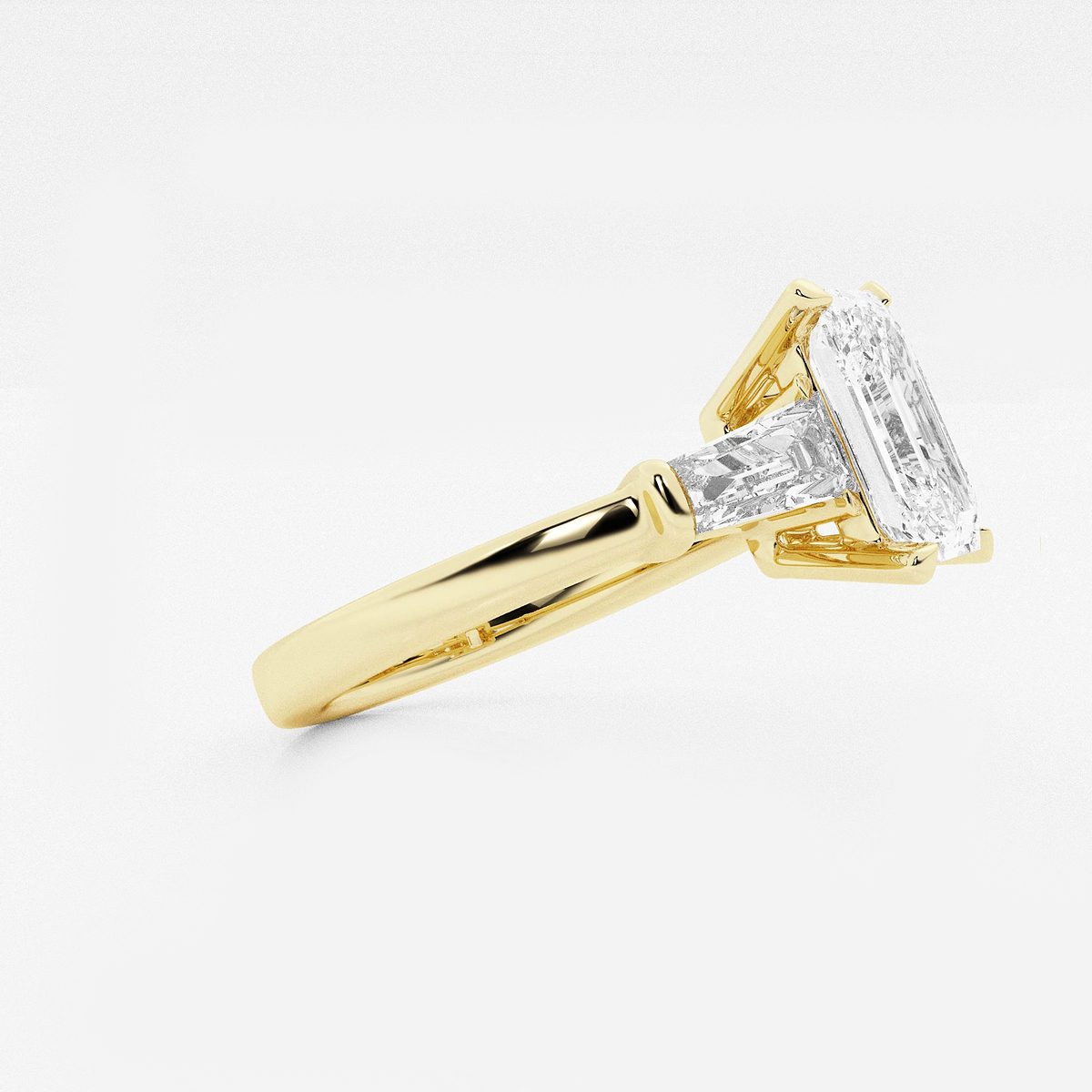 Additional Image 1 for  3 3/4 ctw Emerald Lab Grown Diamond Three Stone Engagement Ring